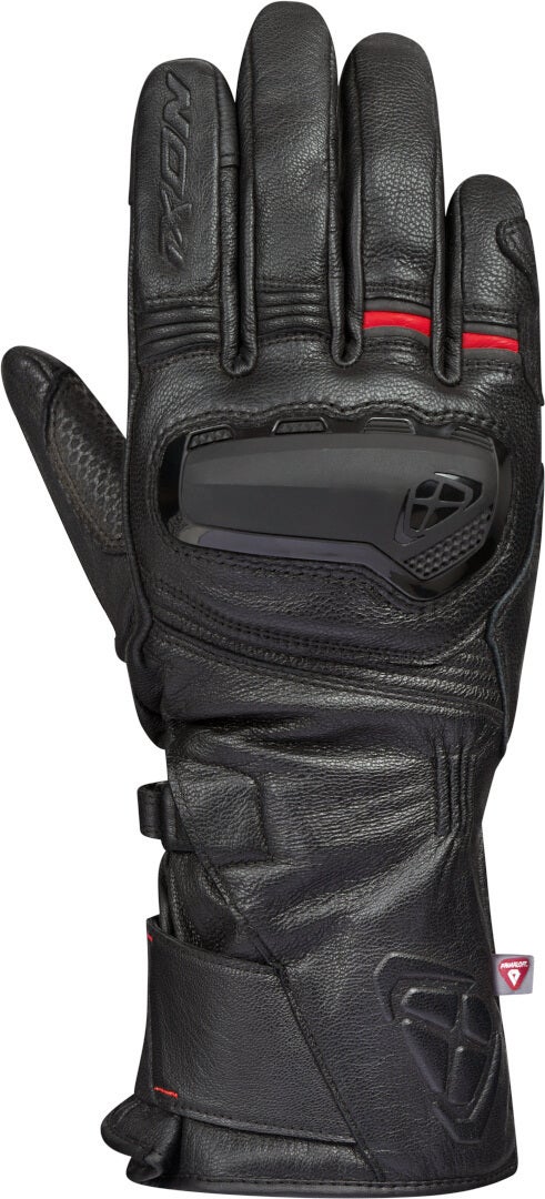 Ixon Men's Black/Red Pro Miles Waterproof Winter Motorcycle Gloves