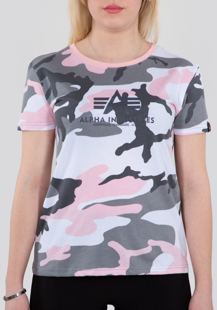 Alpha Industries New Camo Basic Dámská trička černá/bílá/růžová M Obrázek 1