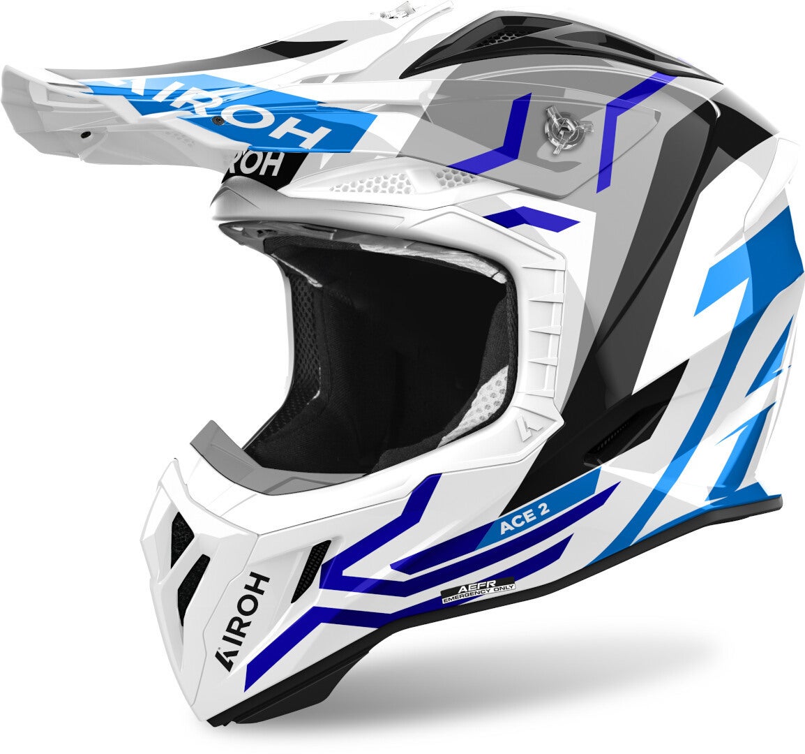 Airoh Aviator Ace 2 Ground Motocross Helm weiß/blau M (57/58) Abbildung 1