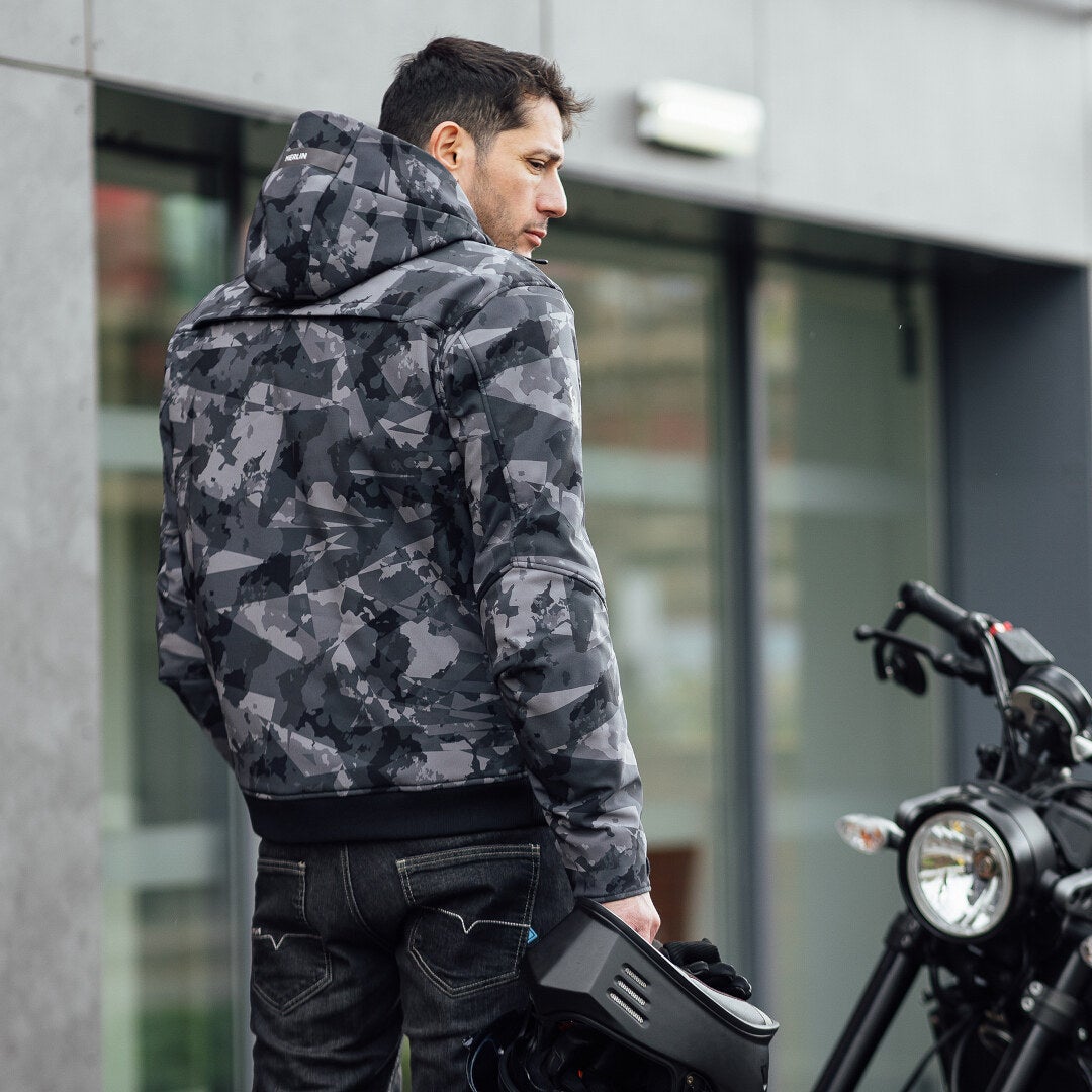 Merlin Torque D3O imperméable Moto Zip Hoodie Gris/Camoflage L Figure 6
