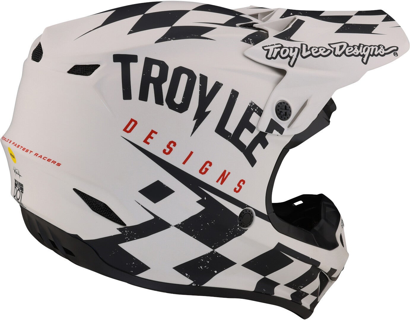 Troy Lee Designs SE4 Polyacrylite Race Shop MIPS Motokrosová přilba bílá/černá M (57/58) Obrázek 7