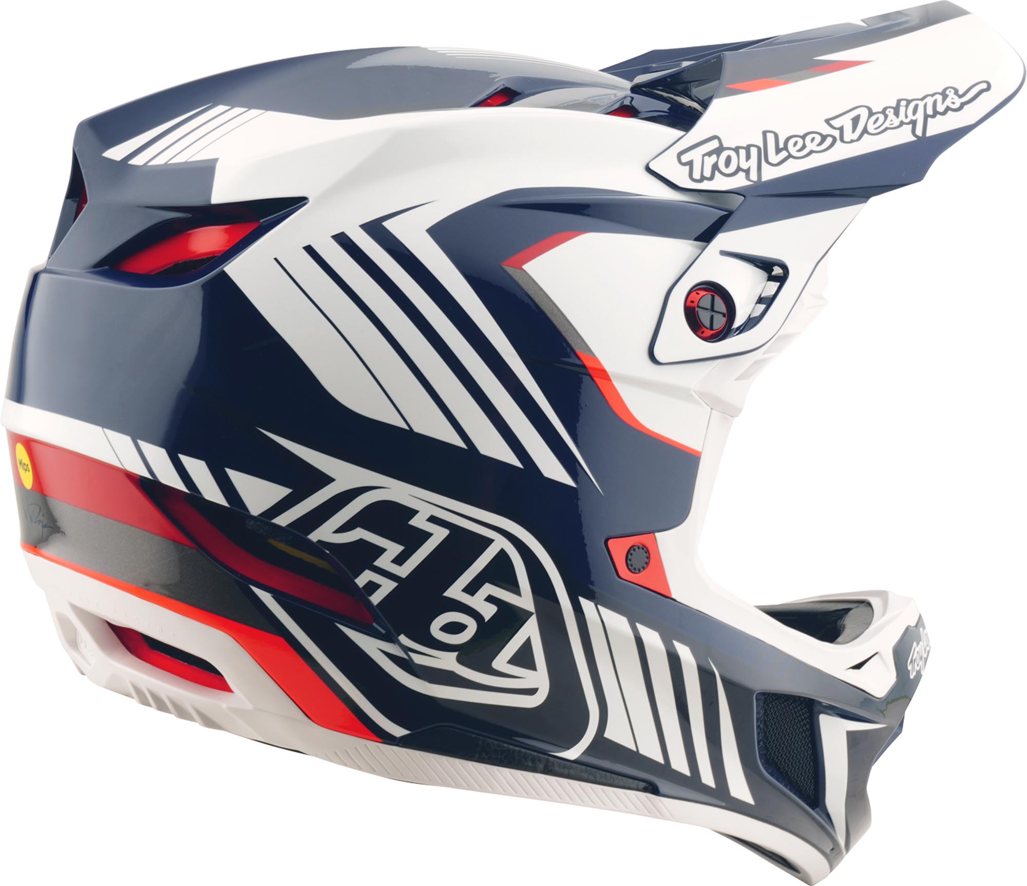 Troy Lee Designs D4 Qualifer Polyacrylite MIPS Casco de descenso azul/blanco XL (60/61) Figura 5