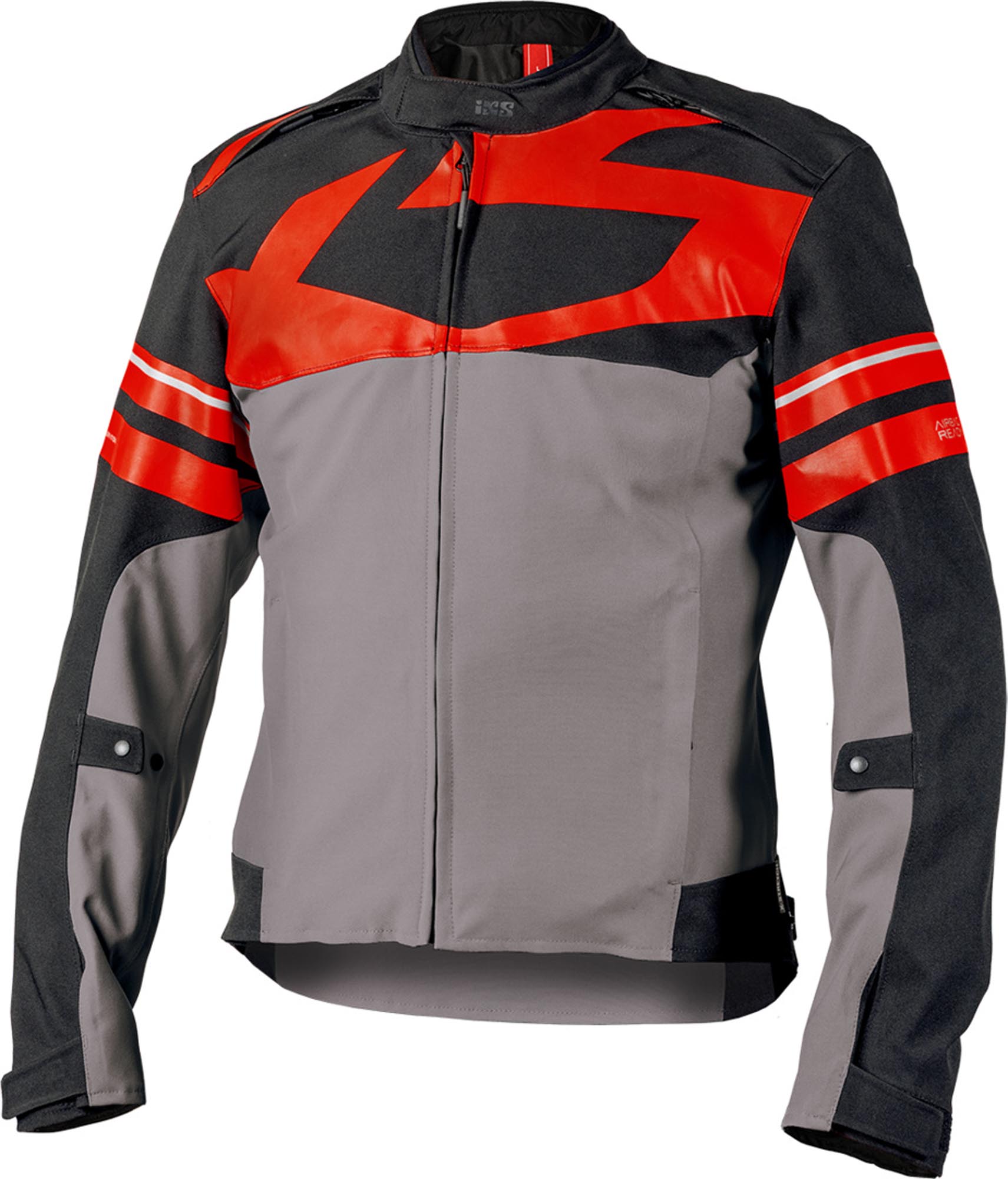 IXS Rapid-STX 2.2 waterproof Motorcycle Textile Jacket dark grey/black/red M Figure 1