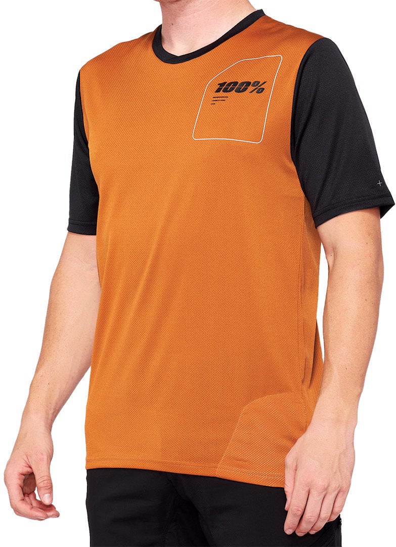 100% Ridecamp Cyklistický dres s krátkým rukávem Černá/oranžová L Obrázek 1