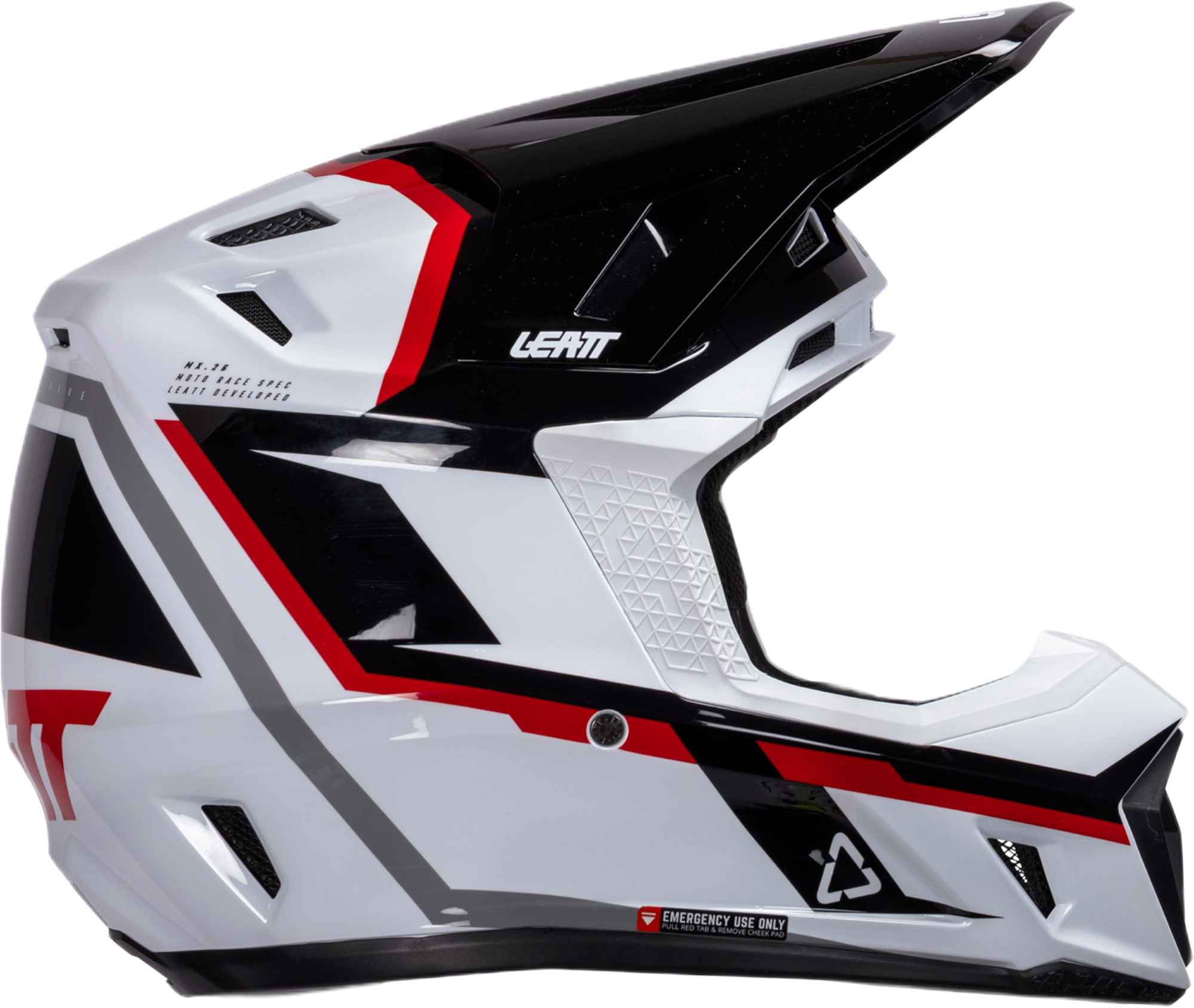 Leatt 7.5 V26 Motocrosshjälm med skyddsglasögon vit/svart/röd XL (61/62) Figur 3