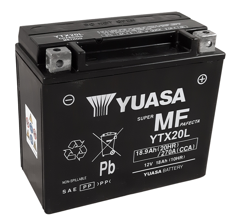 YUASA YUASA-batteri YUASA W / C underhållsfritt fabriksaktiverat - YTX20L FA Underhållsfritt batteri Figur 1