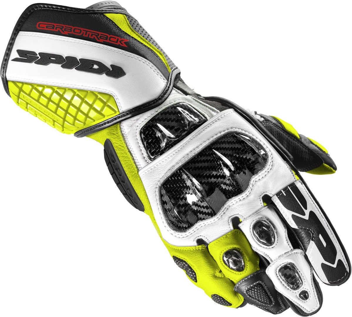 Spidi Carbo Track Evo Motorcykel handsker sort/neon M Figur 1