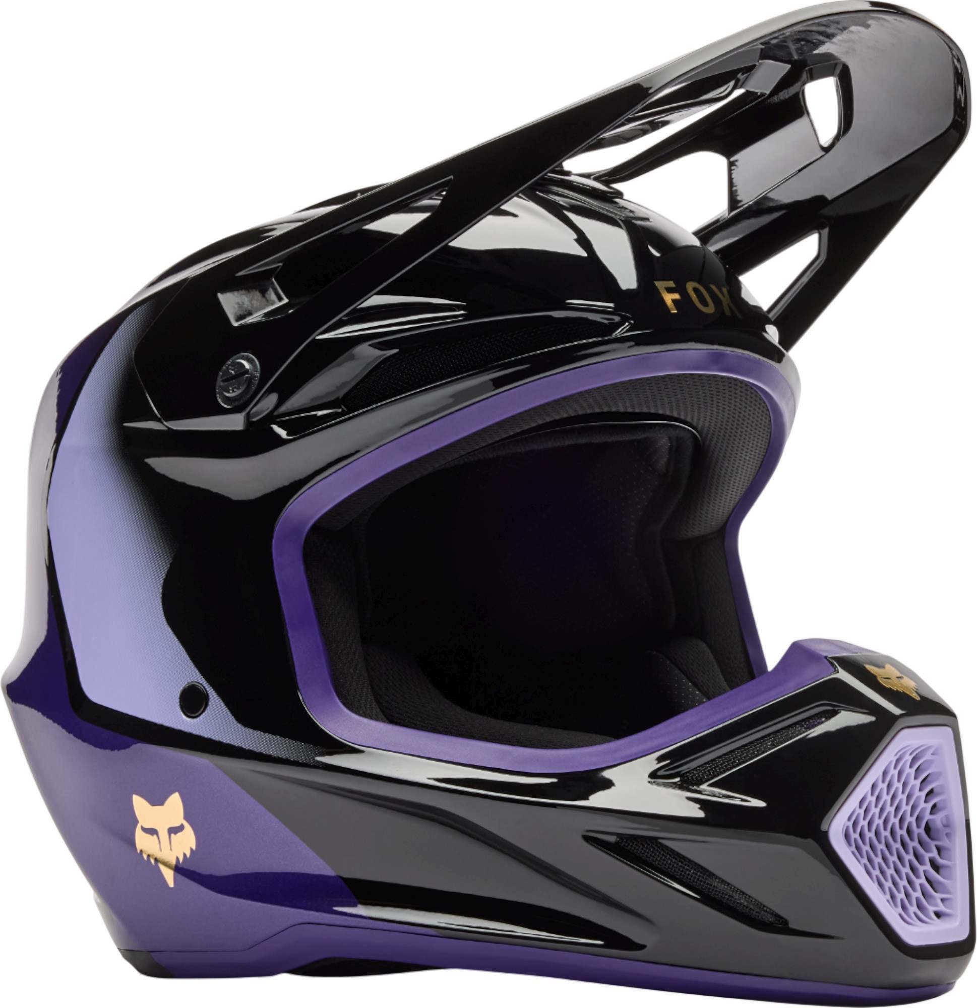 FOX V3 Drip Motocross Helmet black/purple M (57/58) Figure 1