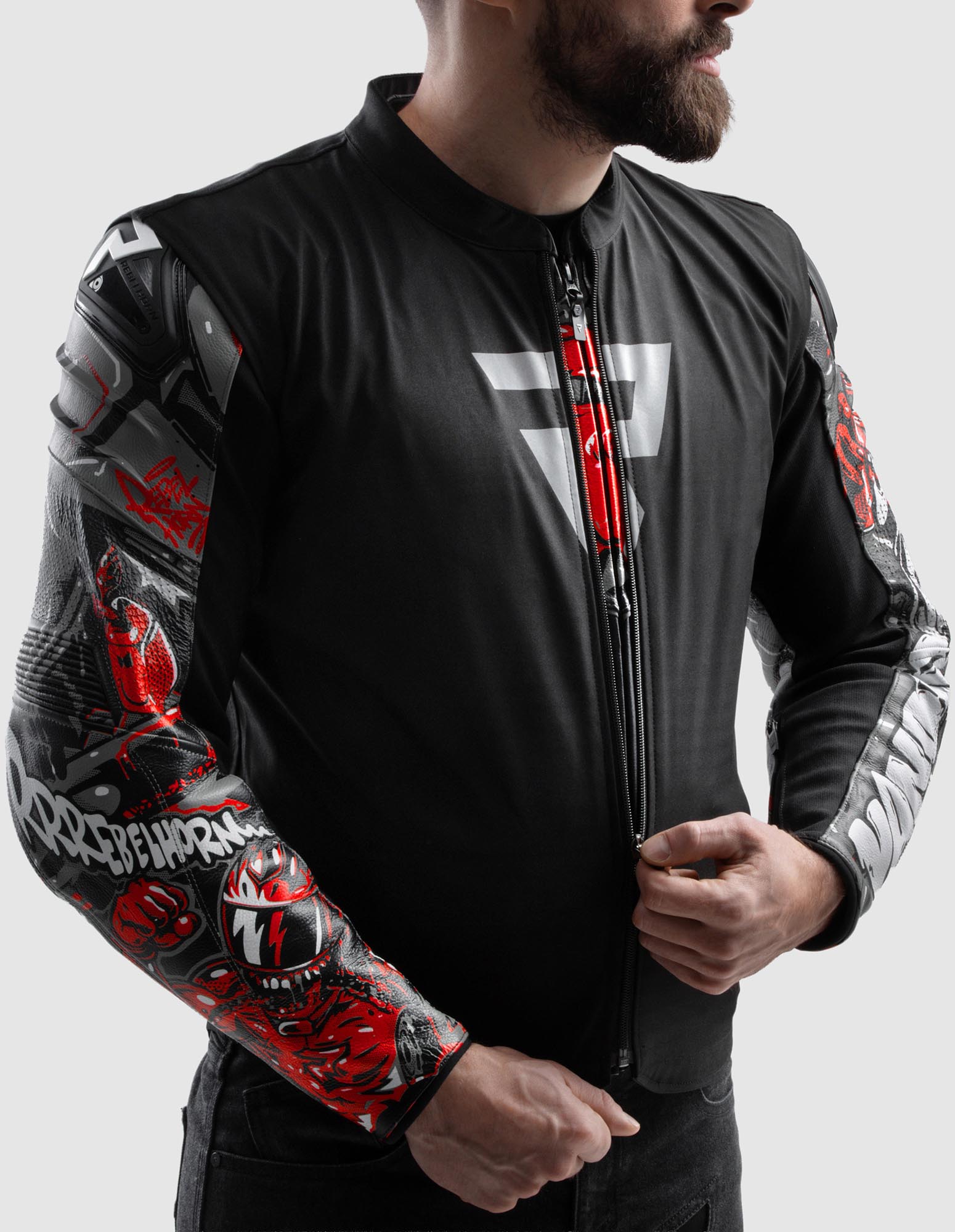 Side view of Rebelhorn Vandal 2 Cruze Motorcycle Leather Jacket