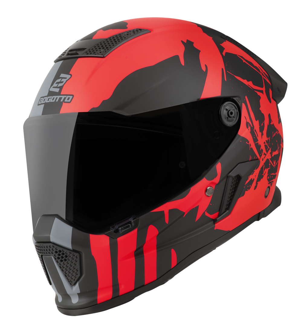demon motorcycle helmet Podium Full Face Bicycle Helmet- Black/Black LARGE / Black/ Black / AUDIO you cant go wrong with this full Bogotto Rapto Demon Helmet grey/red