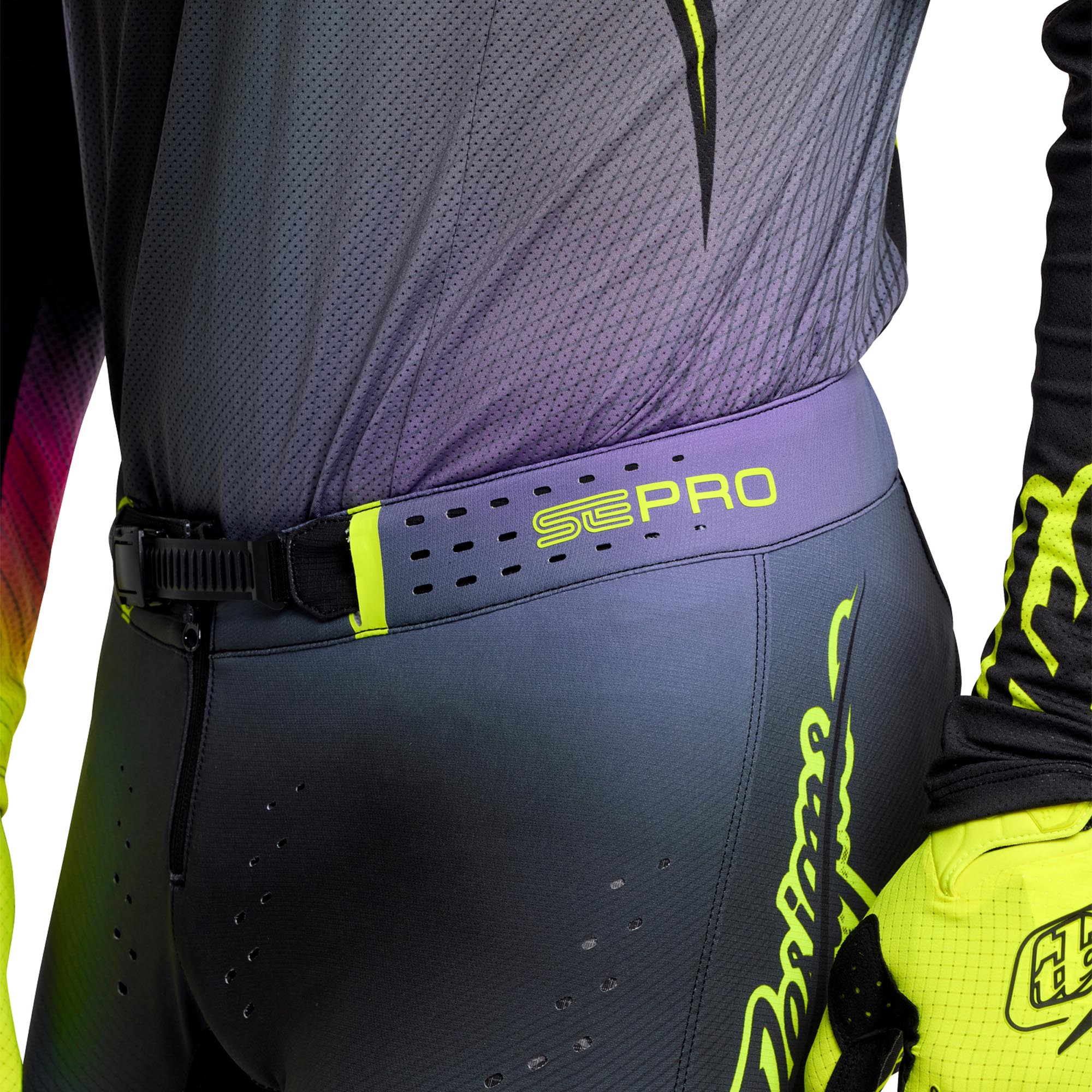 Troy Lee Designs SE Pro Wander Motocrossbukser sort/lilla/neongul 34 Figur 8