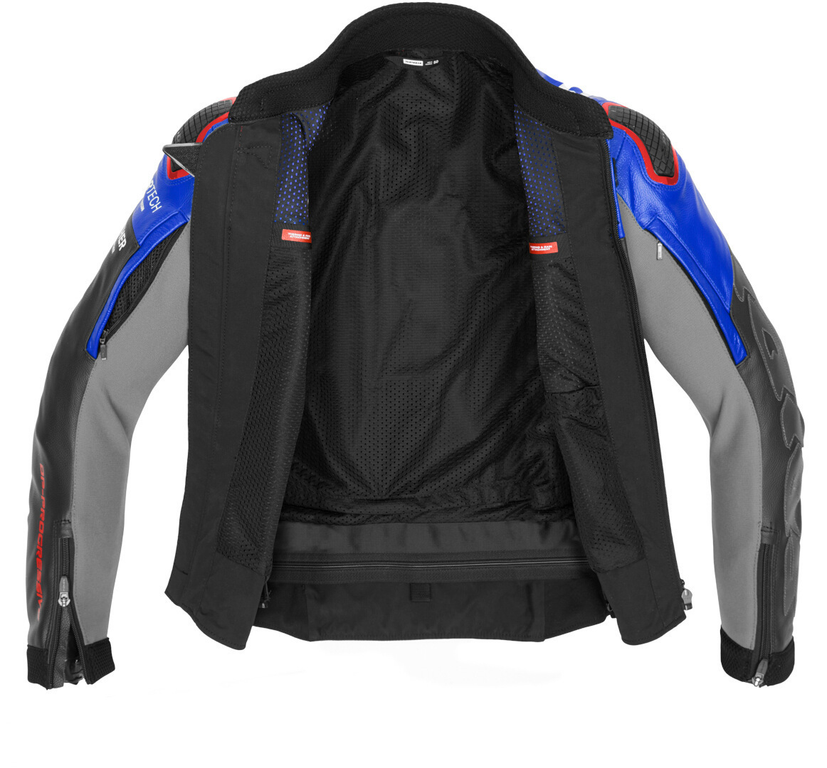 Spidi DP Progressive Blouson en cuir de moto noir/bleu 48 Figure 4