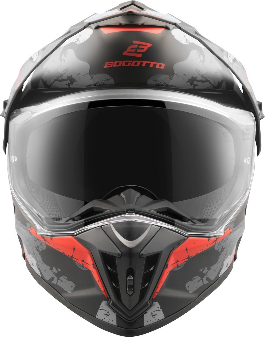 Bogotto FG-601 Sniper Enduro hjelm i glasfiber sort mat/grå/orange S Figur 6