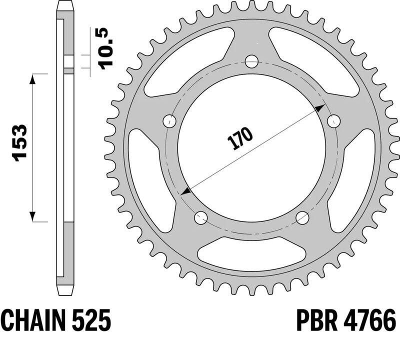 PBR Pinionul spate Standard - 525 Figura 2