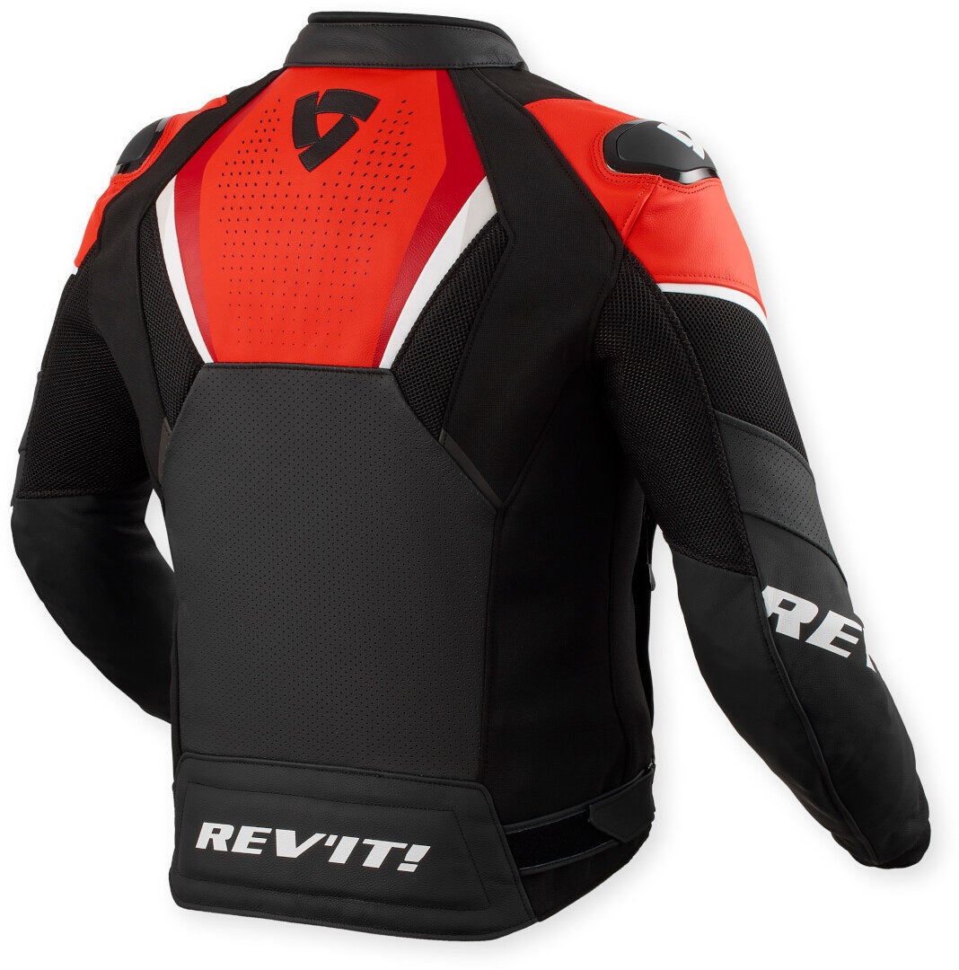 Revit Automate Blouson en cuir de moto perforé Noir/Rouge néon 56 Figure 2