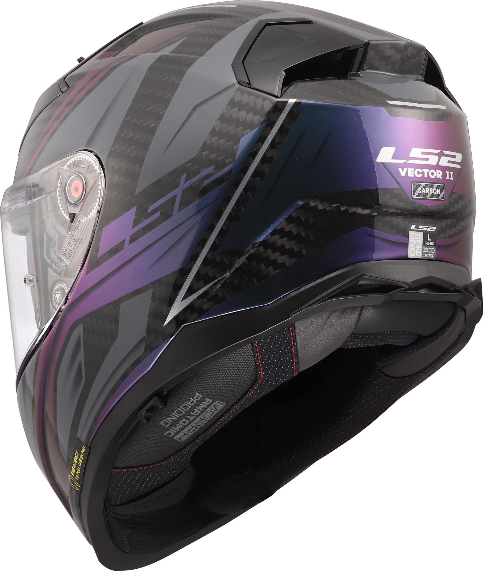 LS2 FF811 Vector II Carbon Savage Helmet grey/white/red L (59/60) Figure 5