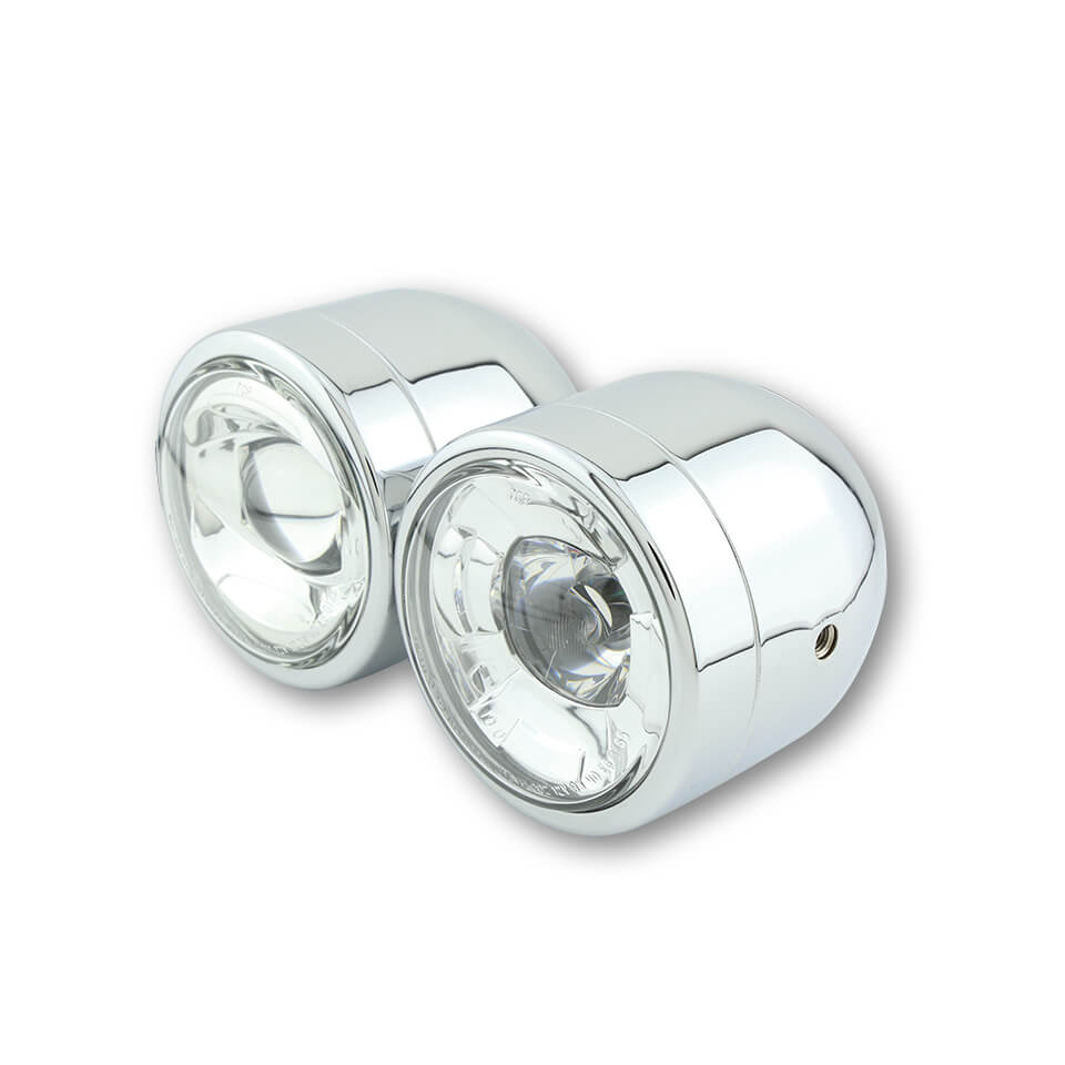 SHIN YO LED Hauptscheinwerfer TWIN, seitliche Befestigung Chrome Figura 2