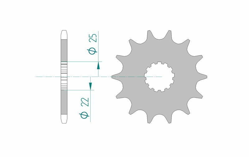AFAM Standard stål kedjehjul 27500 - 520 Figur 2