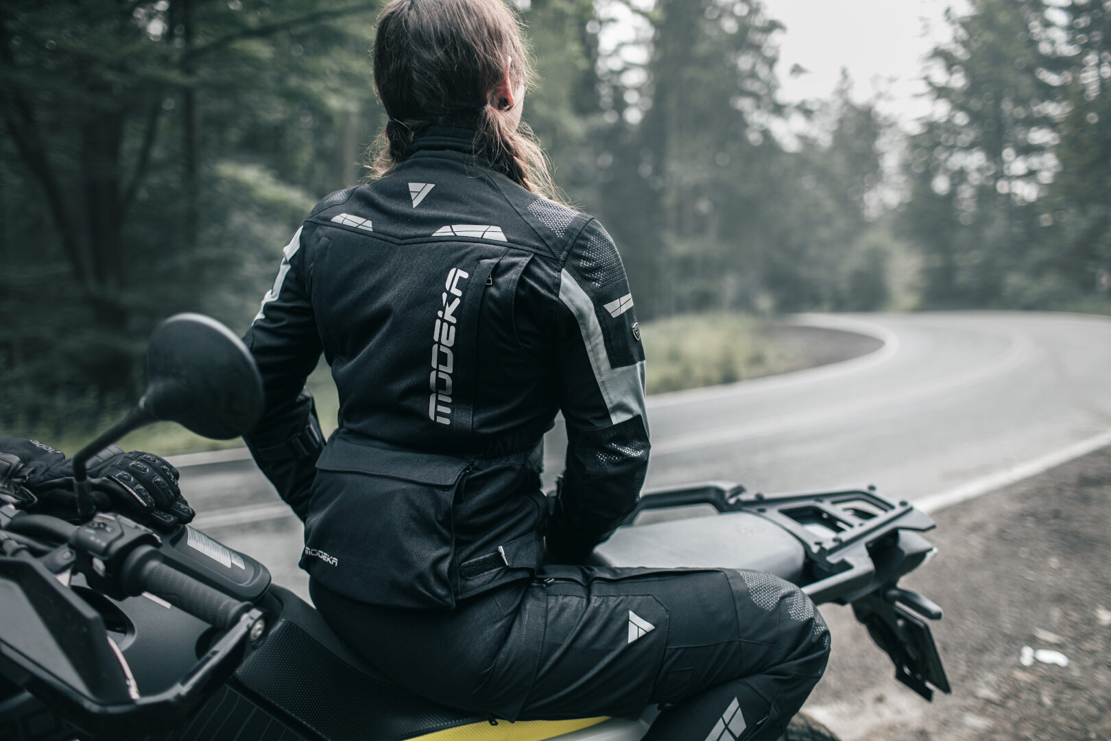 Modeka Hydron imperméable à l’eau dames moto textile veste noir/gris 20 Figure 5
