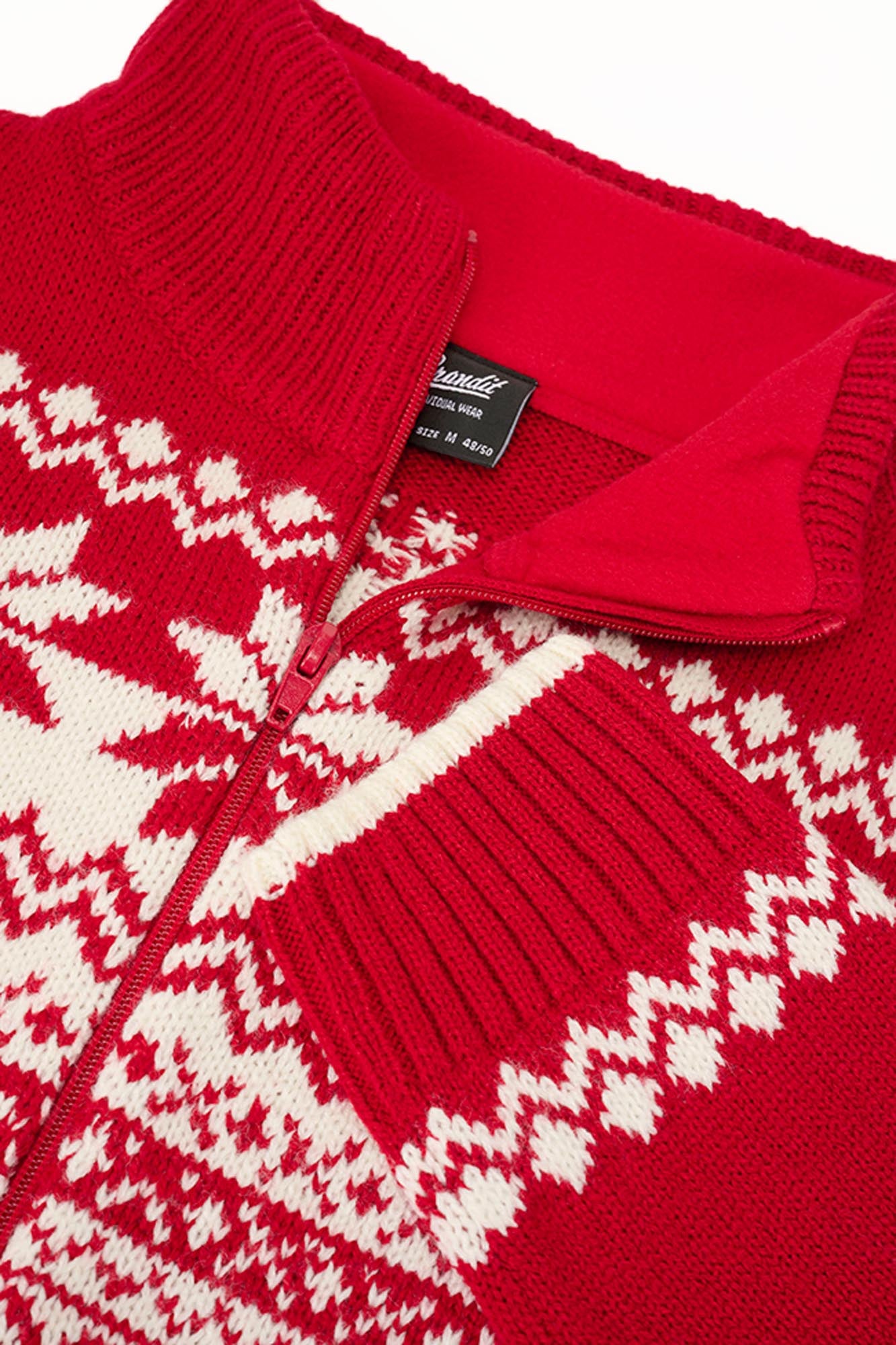 Brandit Norweger Zip Pullover червено/бяло 5XL Фигура 3