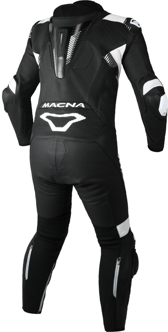 Macna Armadyl geperforeerd eendelig motorfiets lederen pak zwart/wit 62 Figuur 2