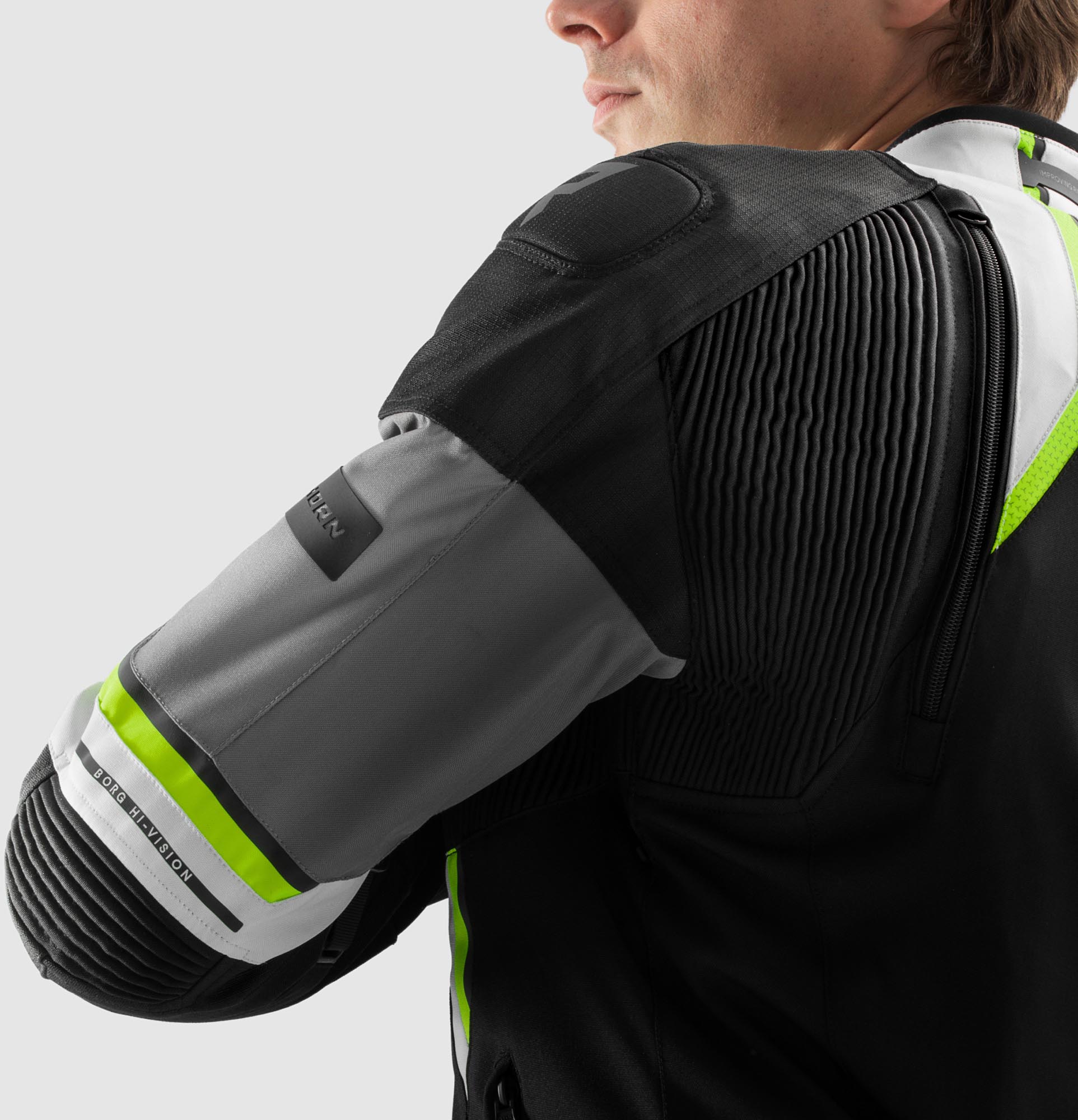 Rebelhorn Borg 2 waterproof Motorcycle Textile Jacket black/grey/yellow 2XL Figure 9