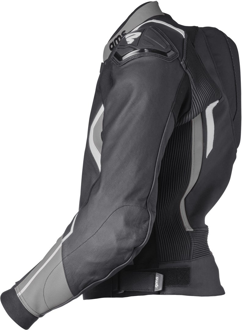 GMS GR-1 Two Piece Motorcycle Leather Suit black/grey/white 110 Figure 4