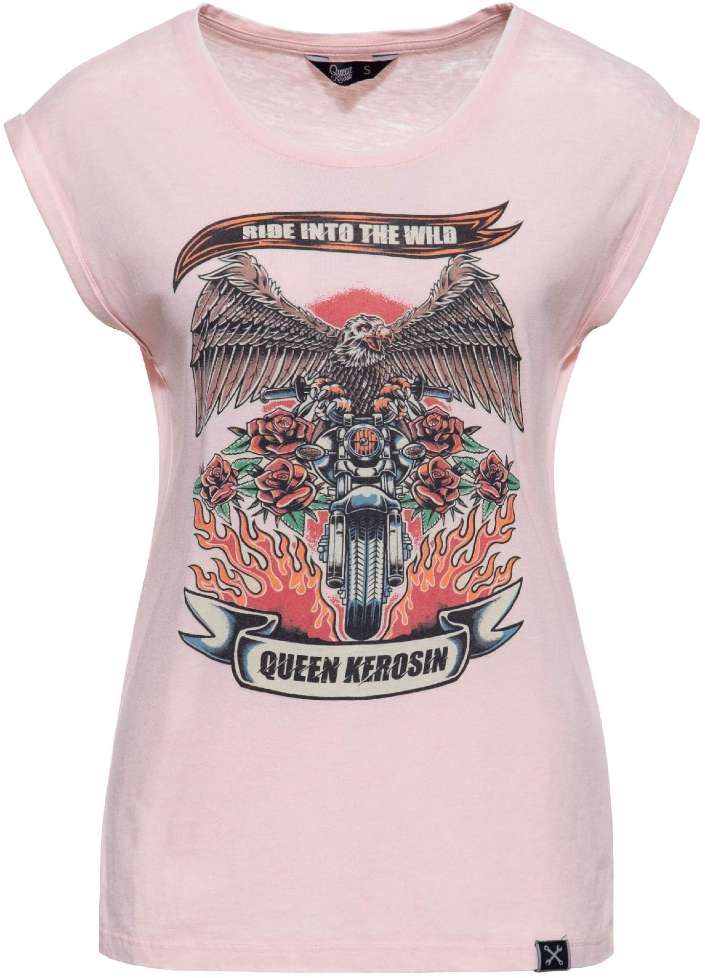 Queen Kerosin Ride Into The Wild Dame T-shirt grå L Figur 1