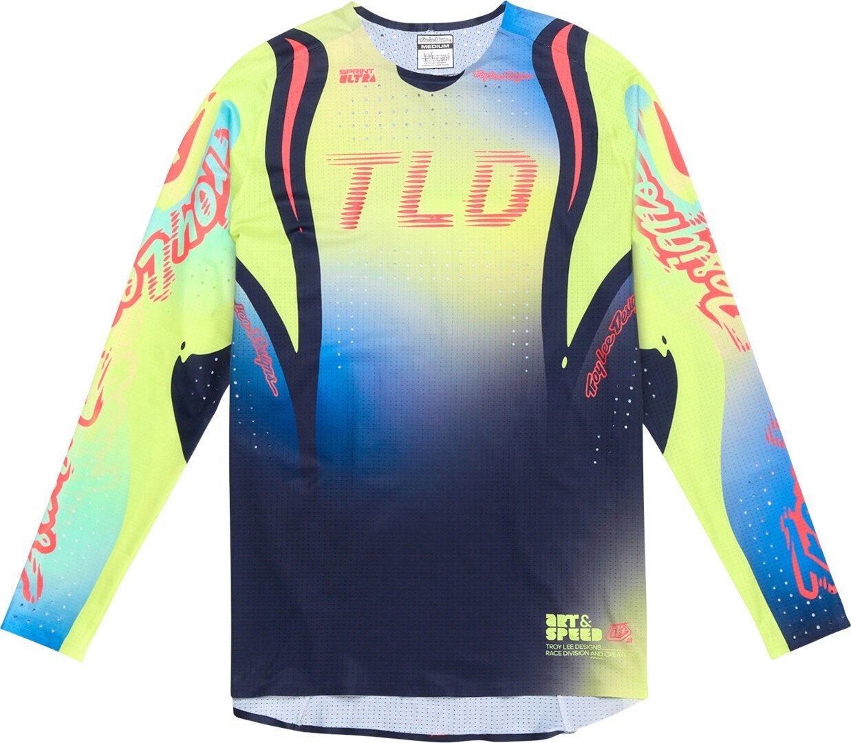 Troy Lee Designs SE Ultra Drip Motocross trøje gul/blå M Figur 1