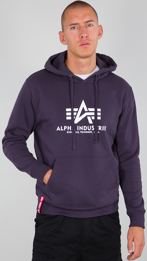 Alpha Industries Basic Hoodie grau/schwarz M Abbildung 1