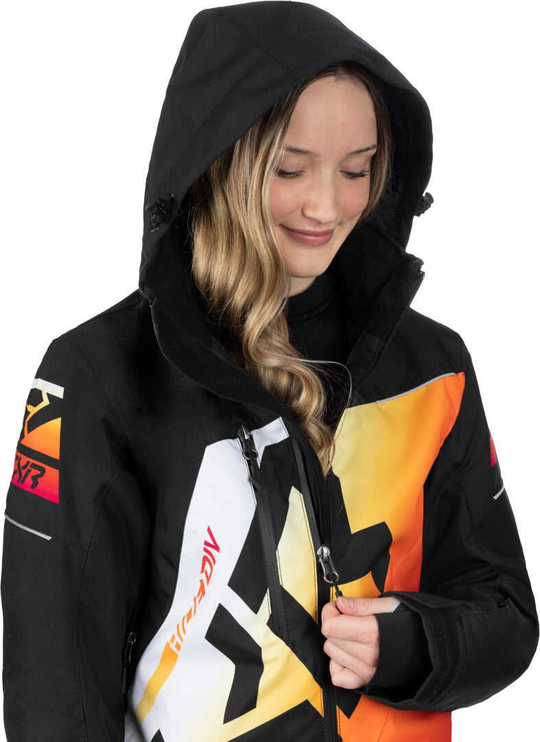 Side view of FXR CX Lite Sunrise Ladies One Piece Snowmobile Suit