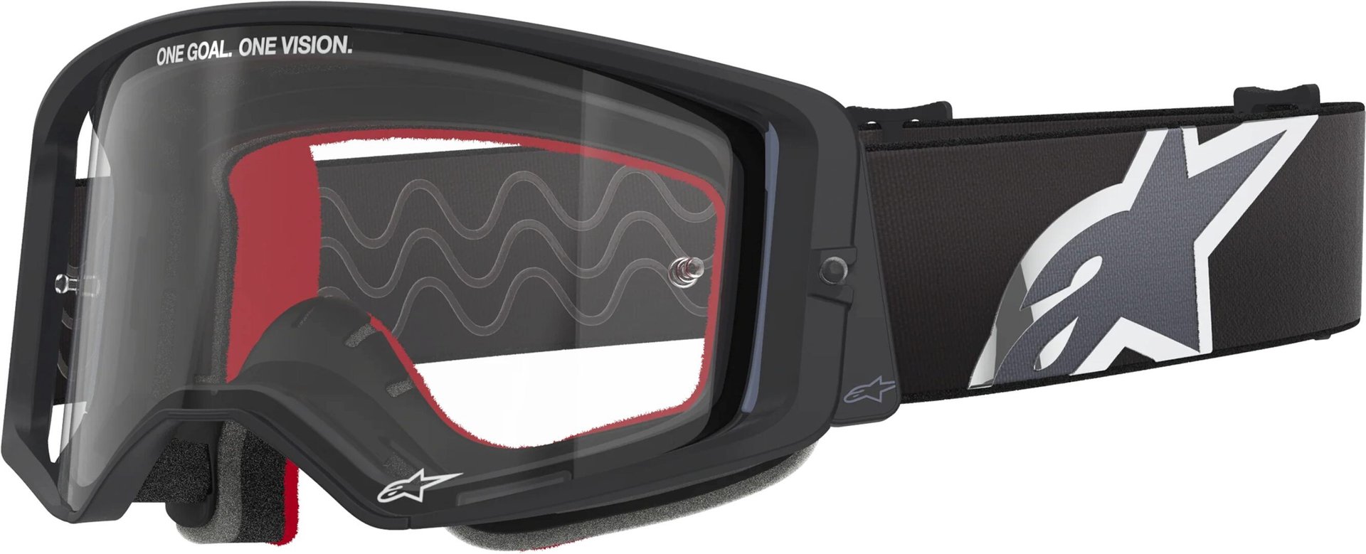 Alpinestars Supertech Corp Absolute Vision Stripe Motocross Glasögon Svart/grå Figur 1