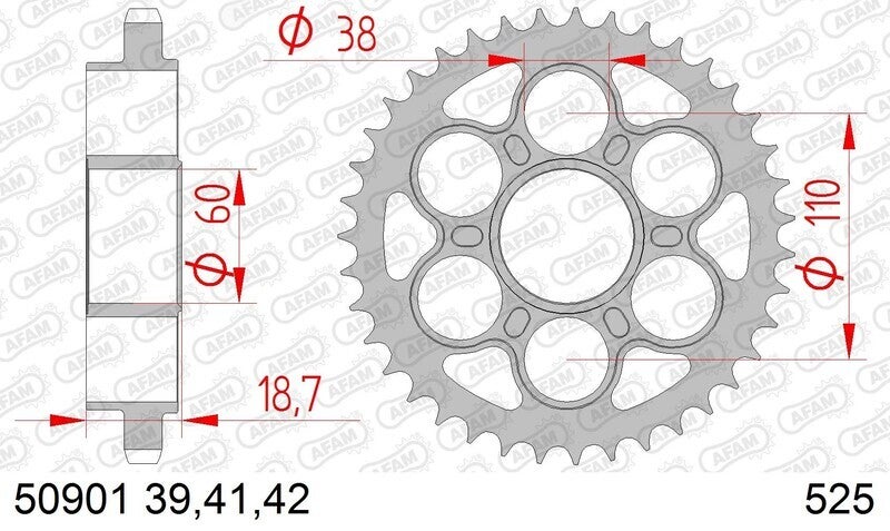 Afam Rear Sprocket Steel Standard - 525