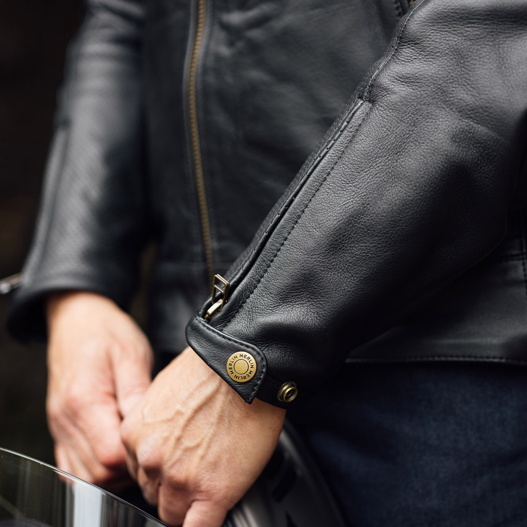 Side view of Merlin Chase II D3O Motorcycle Leather Jacket