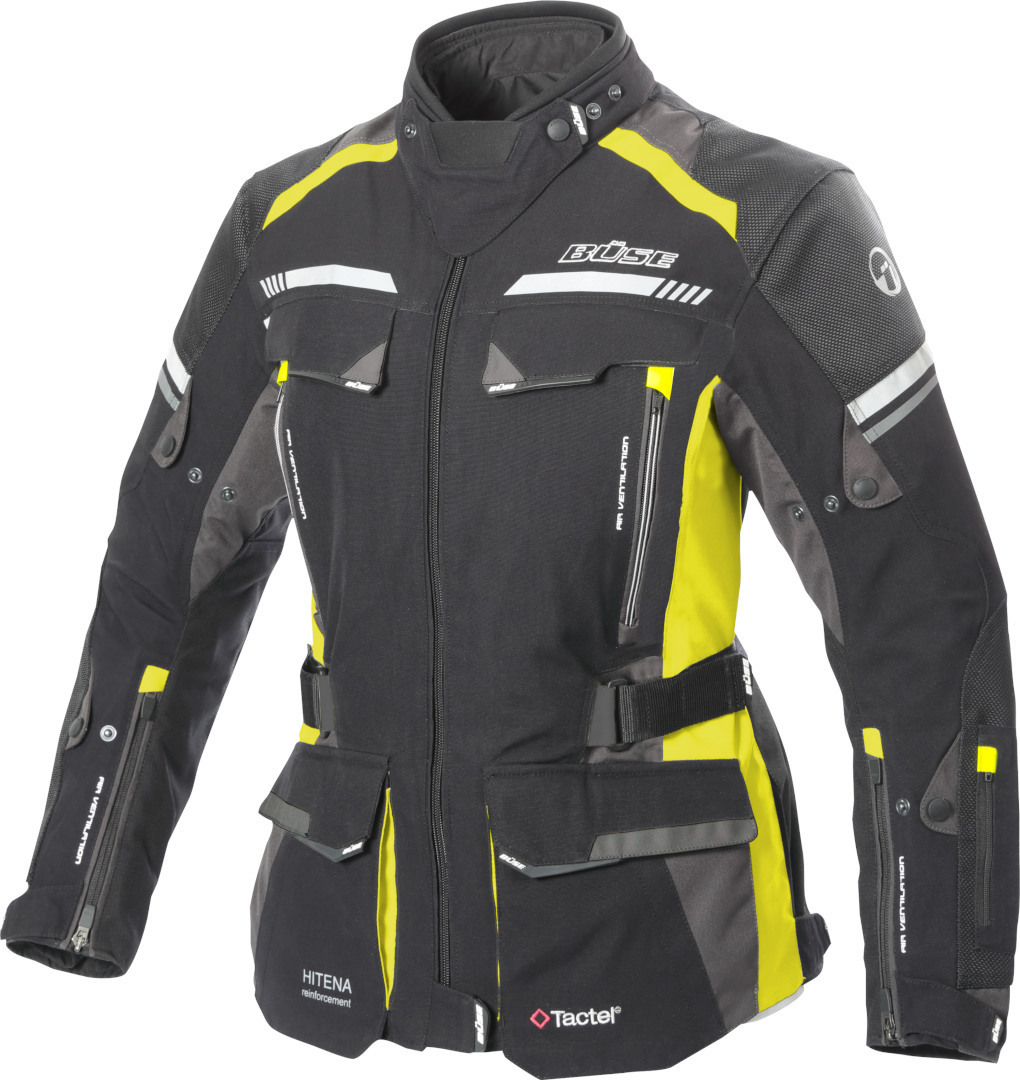 Büse Highland 2 Damen Motorrad Textiljacke schwarz/grau/gelb 36 Abbildung 1