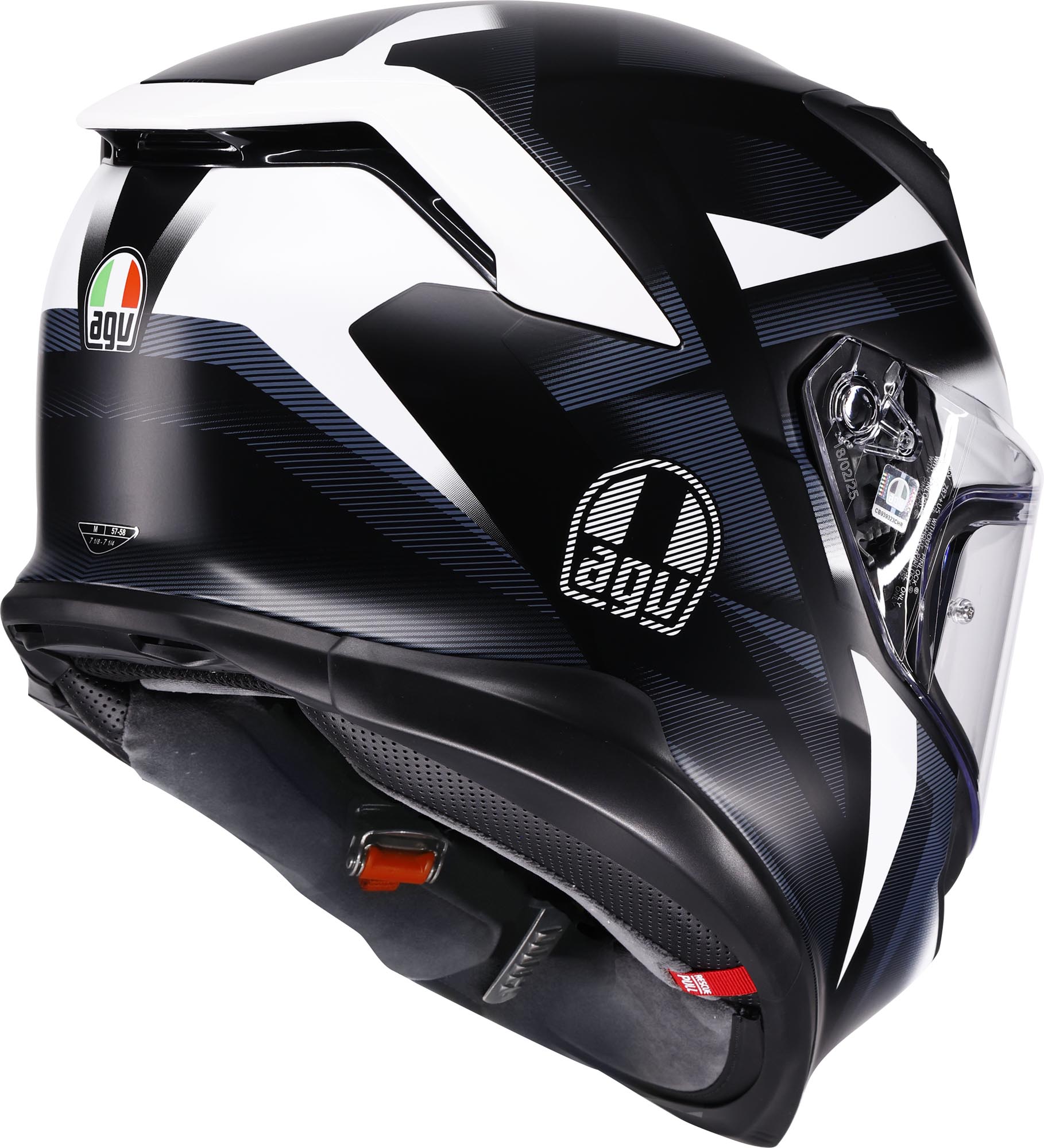 AGV K7 Glimpse Helm Zwart mat/wit S (55/56) Figuur 6