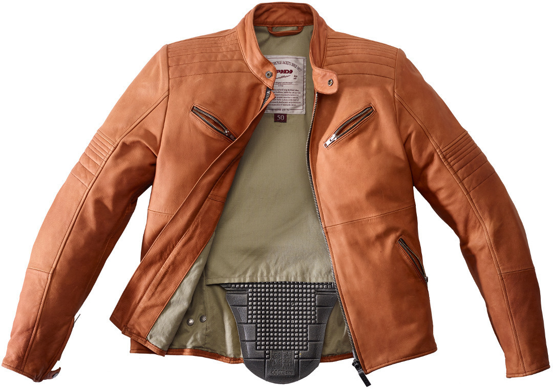 Spidi Garage Motorcycle Leather Jacket light brown 48 Figure 2