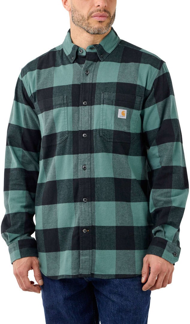 Carhartt Midweight Flannel Plaid Camicia Verde L Figura 2
