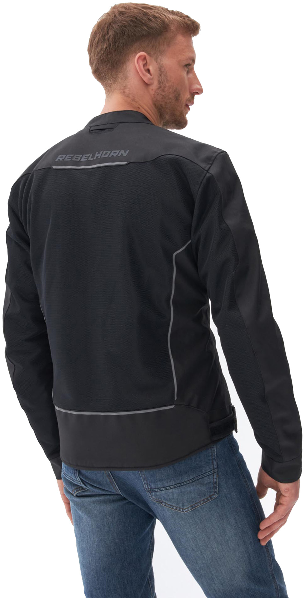 Side view of Rebelhorn Wave Motorcycle Textile Jacket