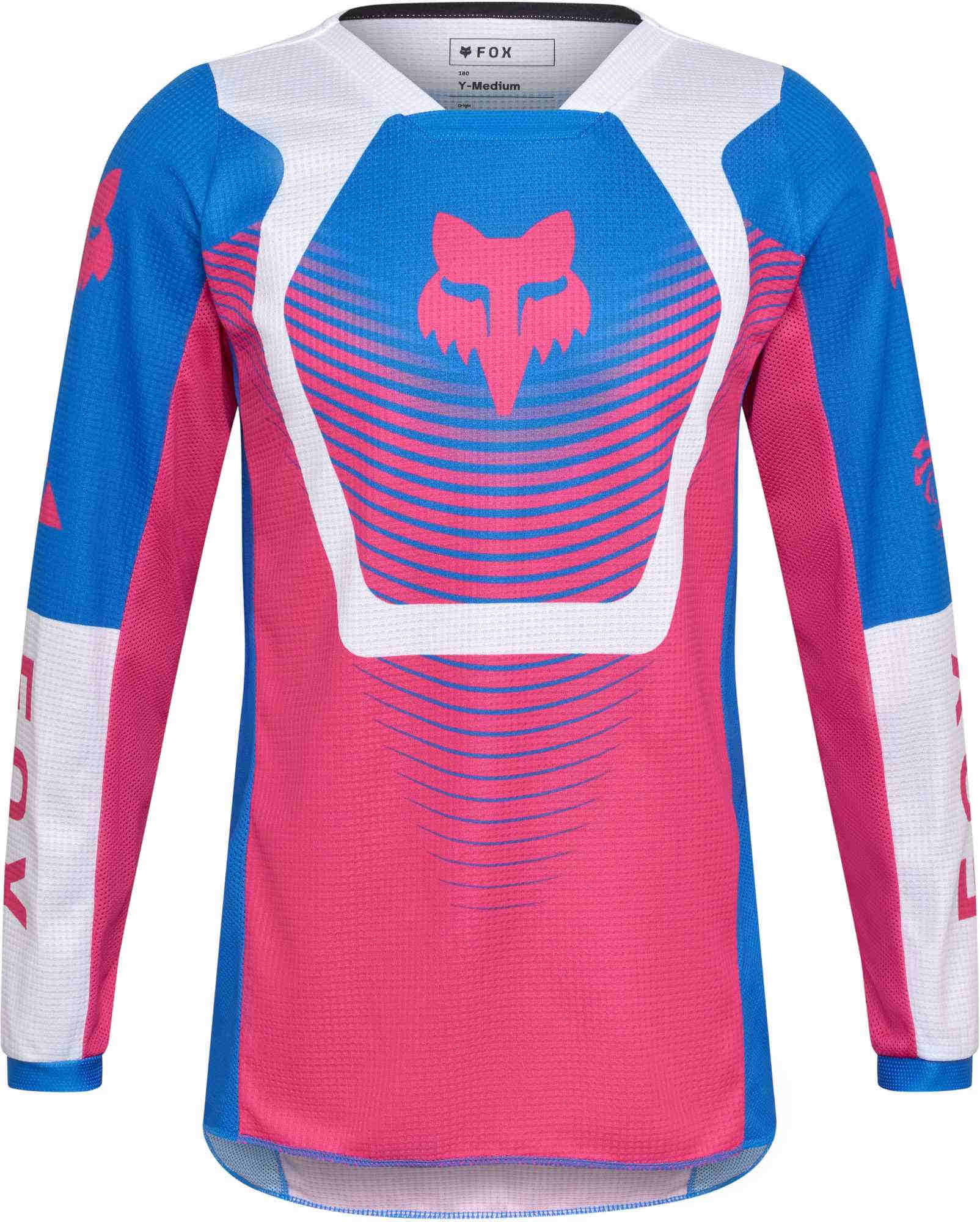 FOX 180 Collect Tricou de motocross pentru tineret Albastru/roz YXL Figura 1