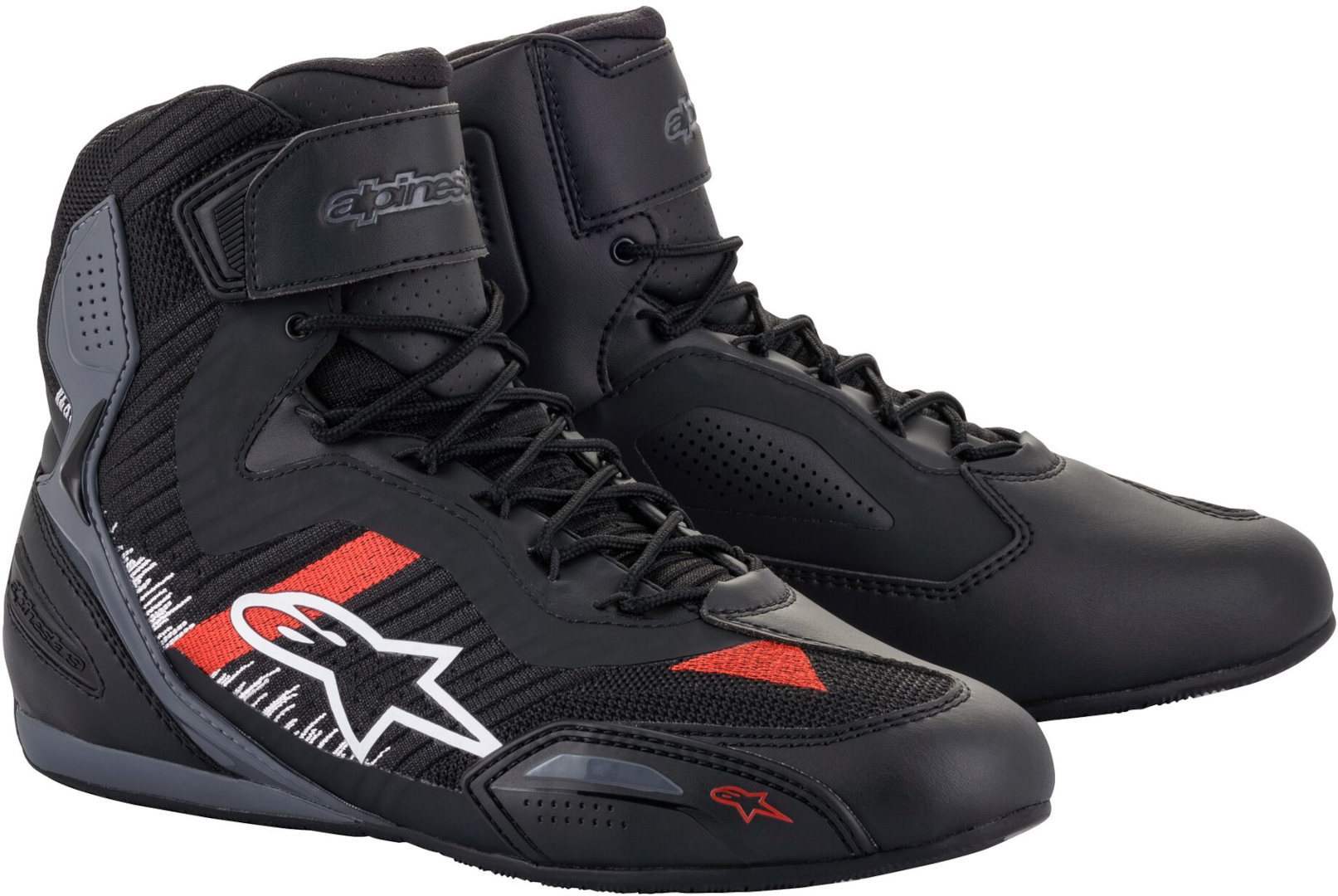 Alpinestars Faster-3 Rideknit Pantofi de motocicletă Negru/Gri/Roșu 13,5 (47,5) Figura 1