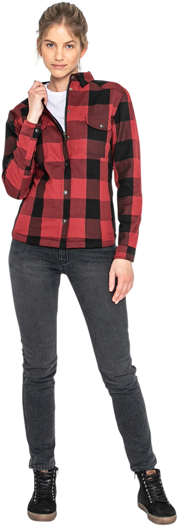 John Doe Motoshirt XTM Cămașă de motocicletă pentru doamne Negru/Roșu 3XL Figura 11