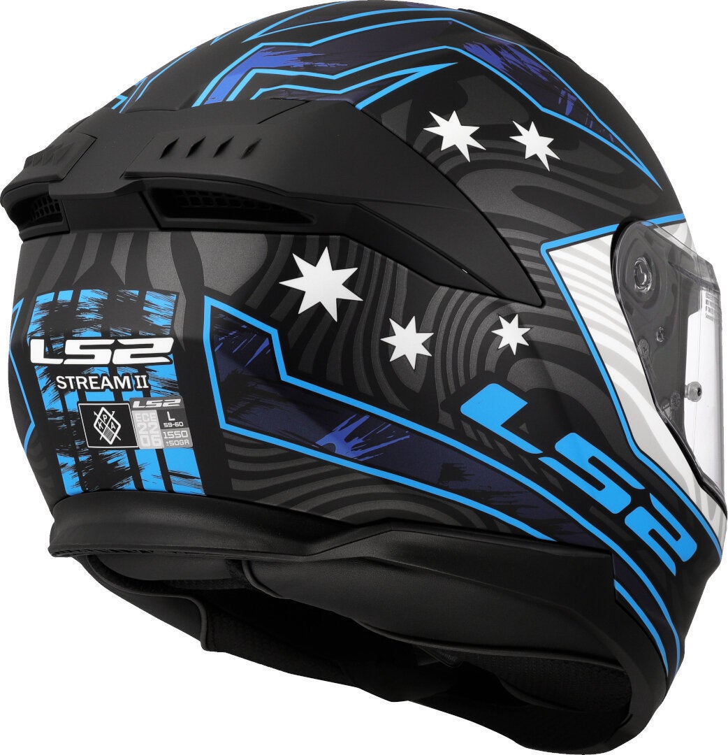 LS2 FF808 Stream II Galdam Helm zwart mat/blauw S (55/56) Figuur 5