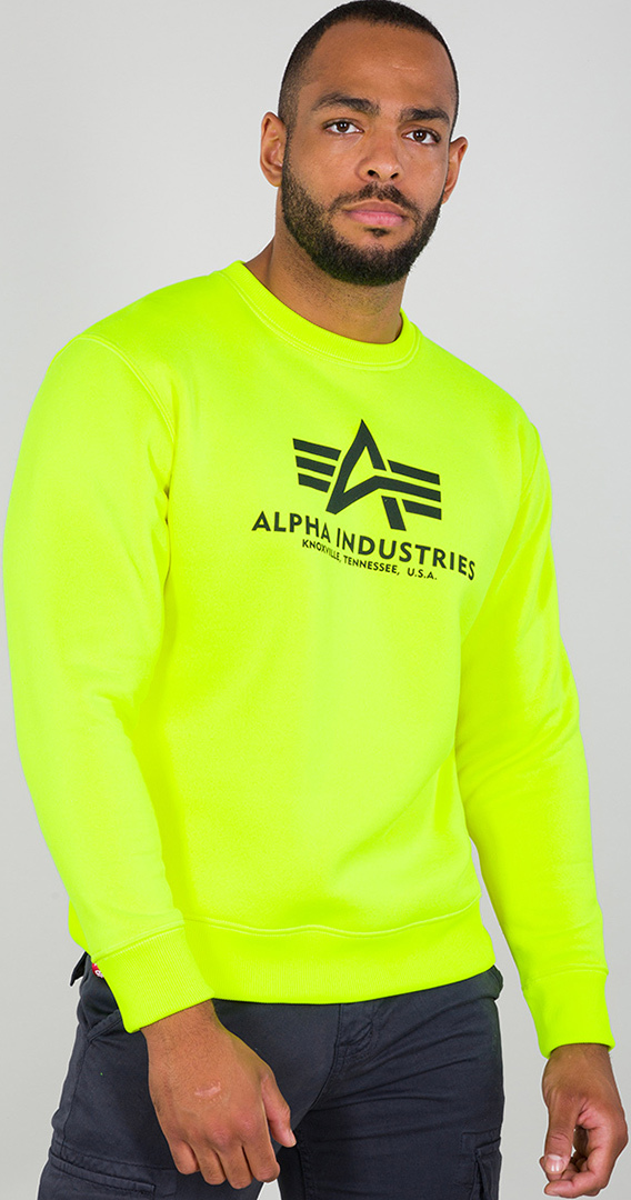 Alpha Industries Basic Sweatshirt neon yellow S Figure 1
