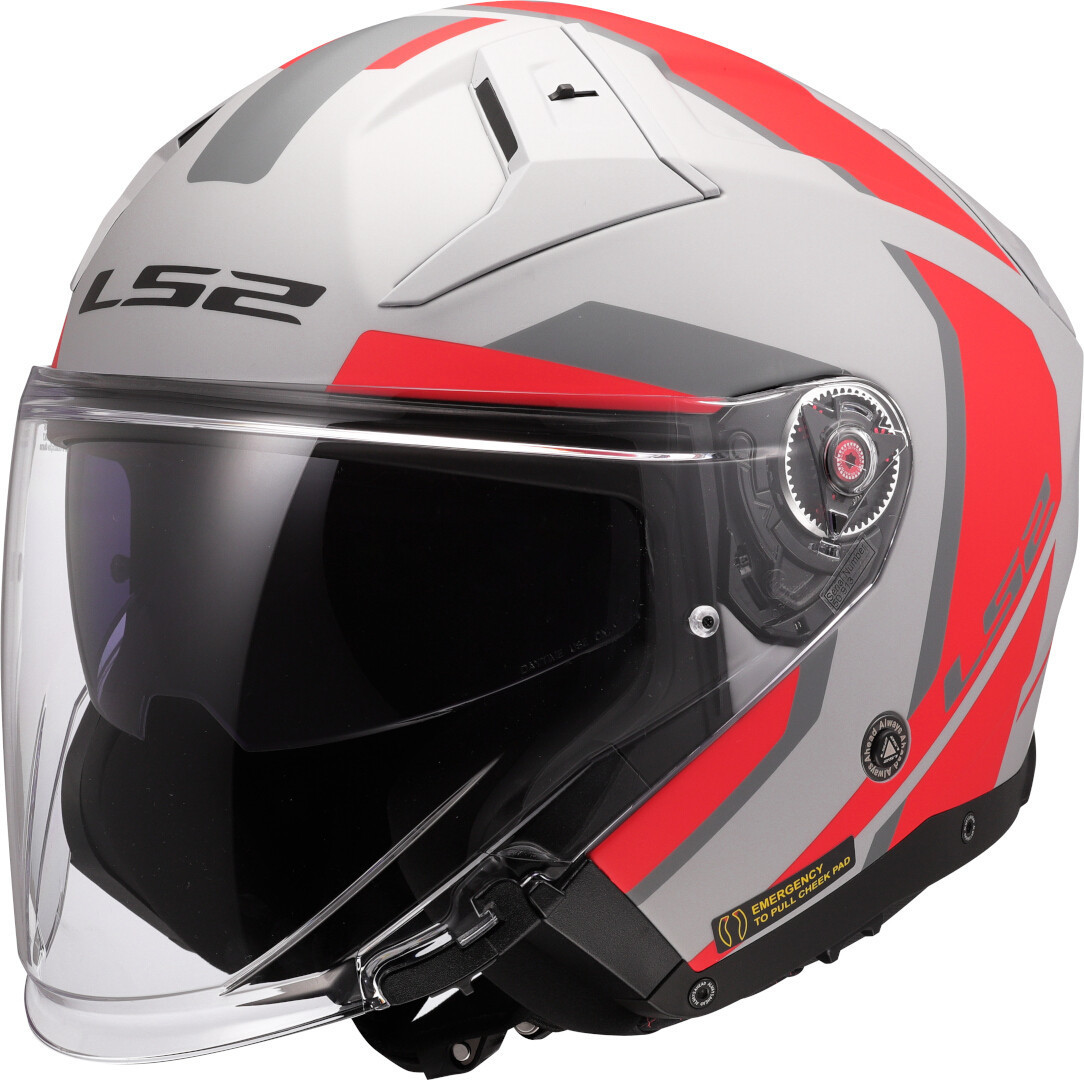 LS2 OF603 Infinity II Focus Jet Helmet grey matt/red M (57/58) Figure 1