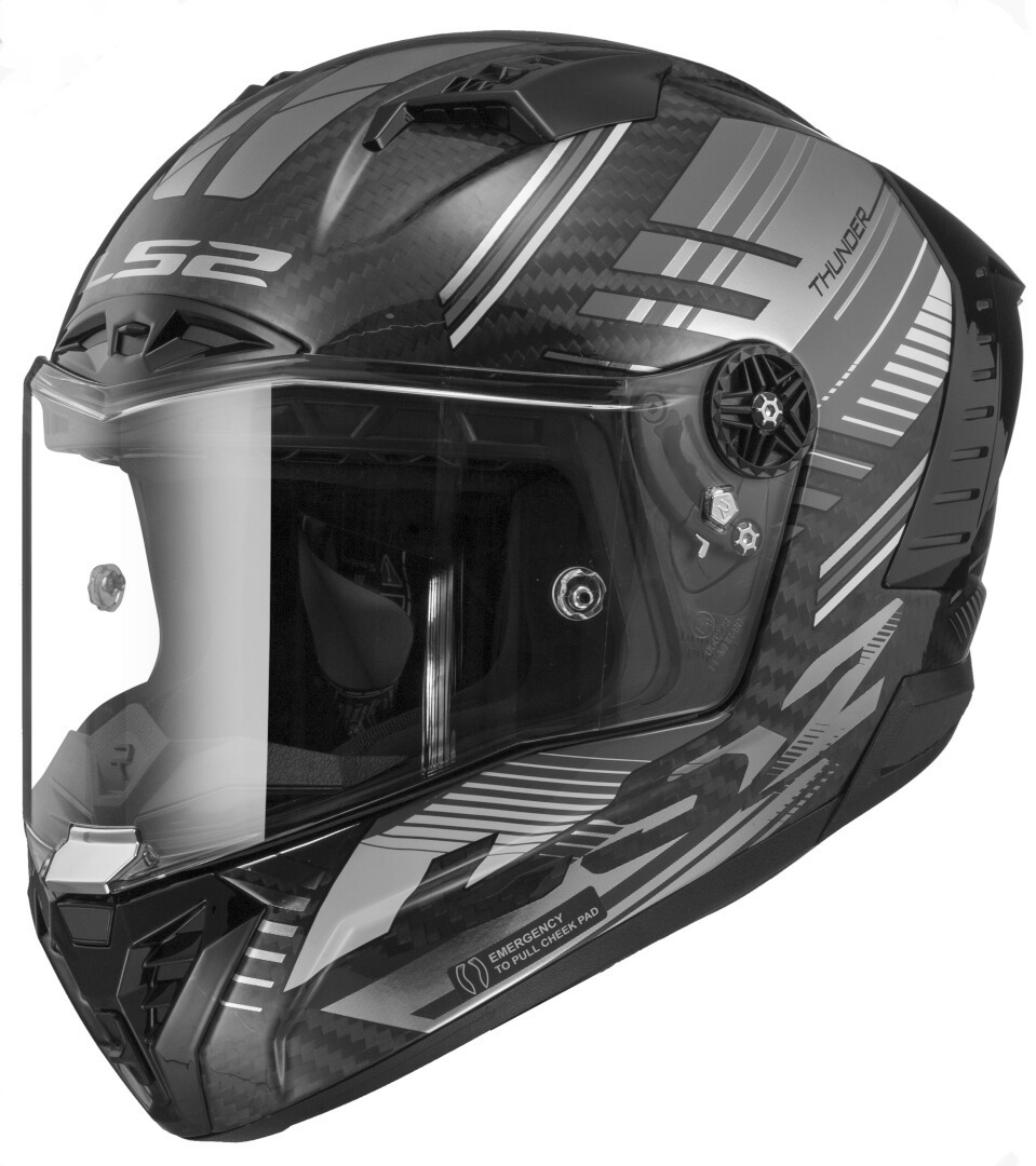 LS2 FF805 Thunder Volt Carbon Casco nero/grigio M (57/58) Figura 1