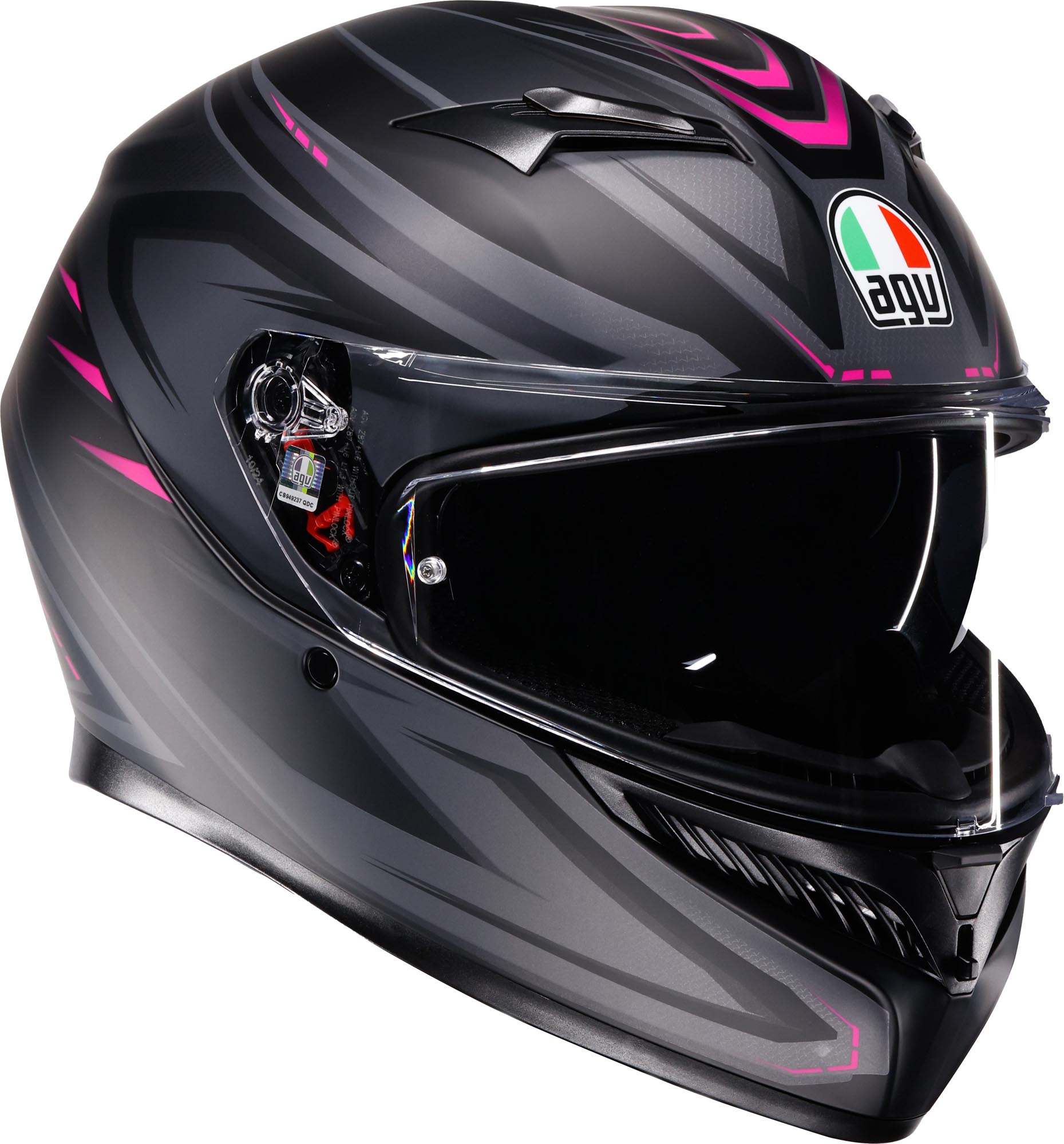 AGV K3 Syth Hjälm Svart matt/rosa XS (53/54) Figur 1