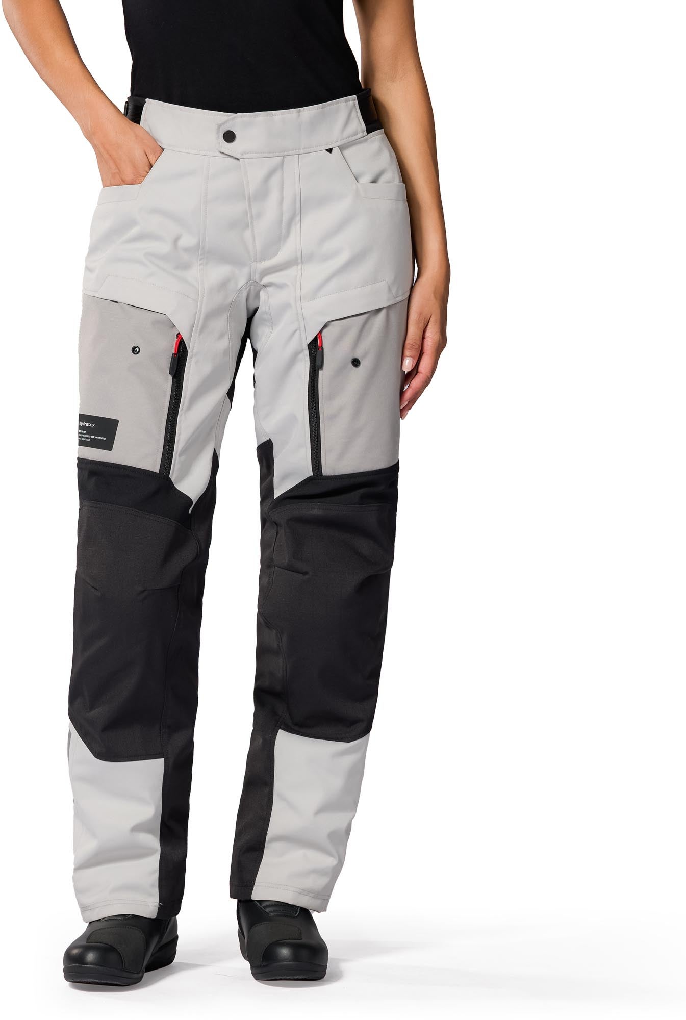 Side view of Revit Outback 5 Bicolor H2O waterproof Ladies Motorcycle Textile Pants
