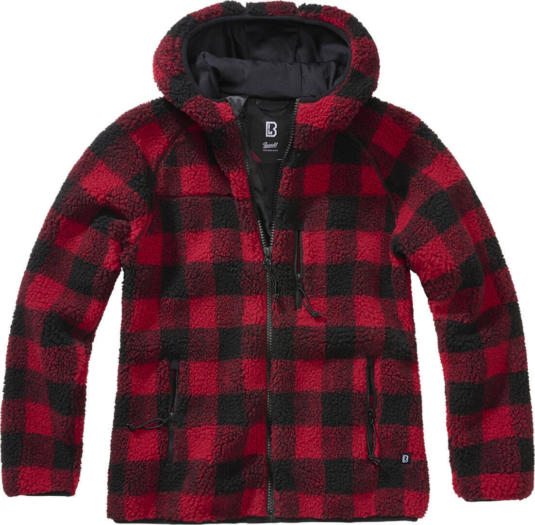 Brandit Teddyfleece Damejakke rød/sort S Figur 1