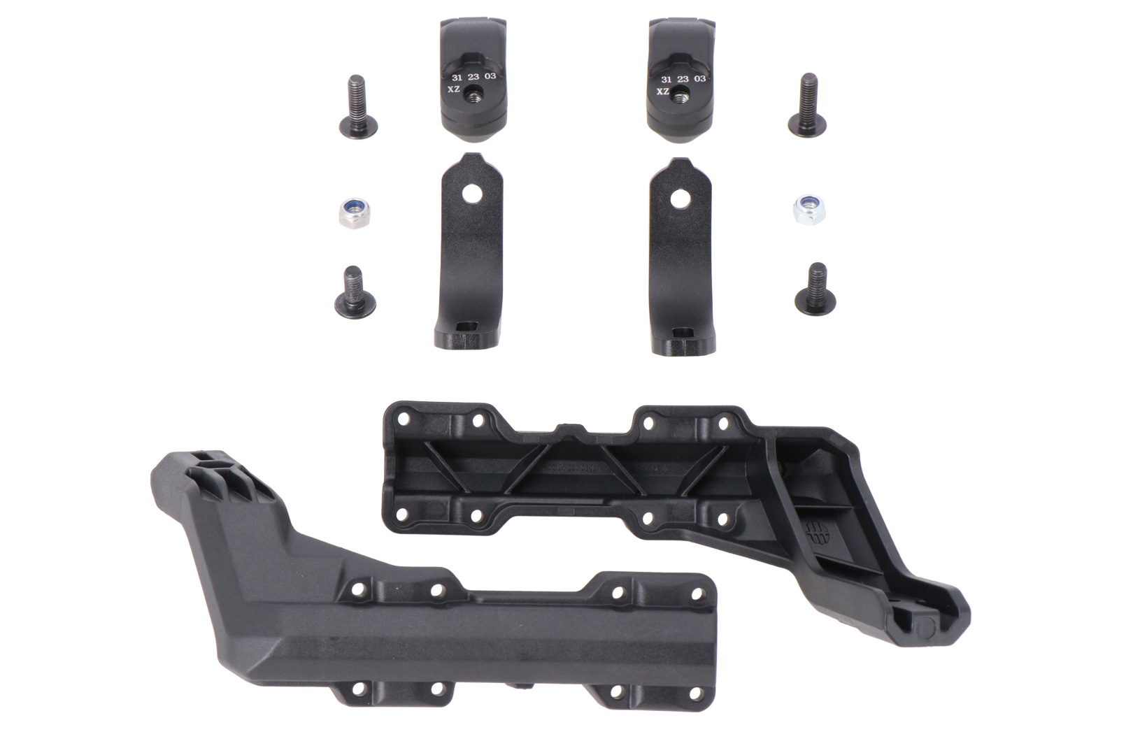 Kit de montare SW-Motech pentru apărătoare de mână - Negru. Pentru ghidonuri de 22 mm. Atașare cu un singur punct. Figura 1